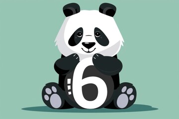 Naklejka premium Panda bear sitting in a cute pose, perfect for wildlife projects