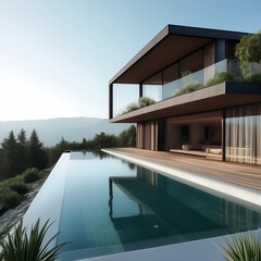 Chalet de lujo, con una infinity pool.