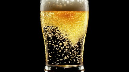 Refreshing glass of cold draft beer with foam, perfect for quenching thirst on a hot summer day