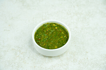 Mint and Green Chilli Sauce, Made with Tamarind Mint Coriander and Spices. Podina Chatni