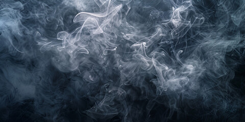 Abstract white smoke on black background Smoke texture 