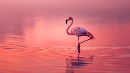 Serene Symphony: Flamingo’s Beauty in the Marshland Sounds