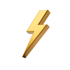 Gold thunderbolt icon 3d illustration  © Hammad