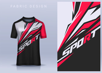 Fabric textile design for Sport t-shirt, Soccer jersey mockup for football club. uniform front view.	