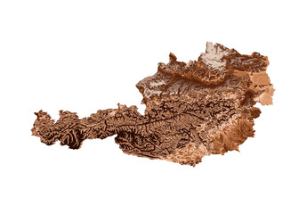 Fototapeta premium Map of Austria in old style, brown graphics in a retro style Vintage Style. High detailed 3d illustration
