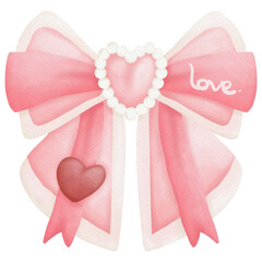 Pink ribbons watercolor clip art  © ArmyMagic 
