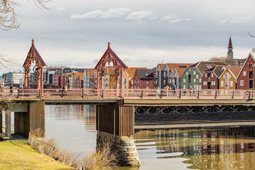 the view of Trondheim town in Norway