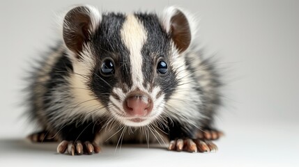 Close-up of a Skunk, isolated on white background