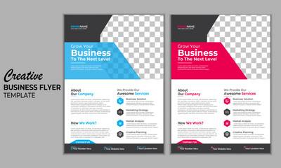 Flyer layout with multiple color,  and professional business flyer template 