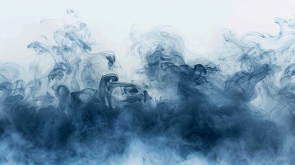 The image is of a blue smoke with a white background