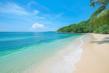 Fototapeta premium tropical paradise with palm-fringed beaches