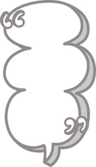 3d black and white color speech bubble balloon with quotation marks, icon sticker memo keyword planner text box banner, flat png transparent element design