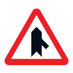 DANGER TRAFFIC SIGNS OF SPAIN, P-1c - Intersection with priority over merging from the right.eps