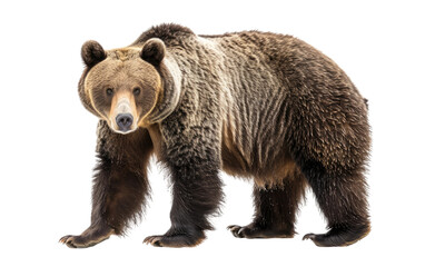 Grizzly Bear on white background.