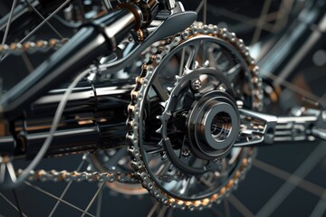Fototapeta premium Detailed view of a bicycle chain, perfect for illustrating mechanics