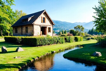 Obraz premium house on the lake