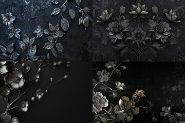 Abstract Thai pattern style Black background Image