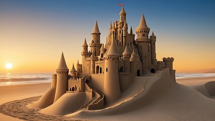 Sand castle in the beach