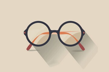Pair of glasses casting a long shadow, suitable for business and professional concepts