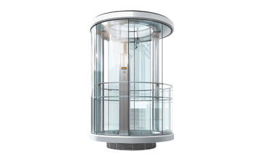 Glass Elevator Cabin Car on white background.
