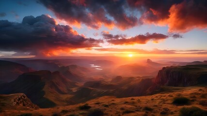 sunset in the desert