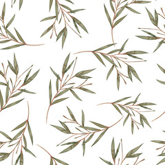 Oleander flowers watercolor seamless pattern, for women and girl apparel designs, fabrics and textiles.  Botanical illustration hand drawn. floral design for fashion prints, scrapbook, wrapping paper