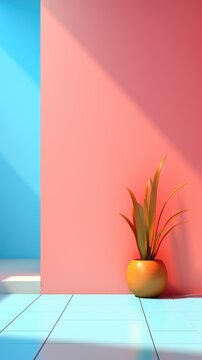 pastel color minimalist objects shapes lines, ai