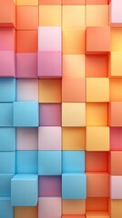 colorful 3d cubes squares wallpaper, ai