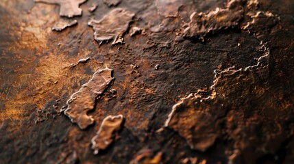 Artistic representation of a bronze textured surface with a patina finish, focusing on the aged look that enhances the texture's depth and historical feel