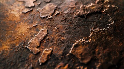 Fototapeta premium Artistic representation of a bronze textured surface with a patina finish, focusing on the aged look that enhances the texture's depth and historical feel