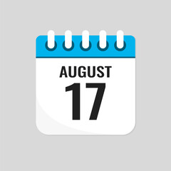 Icon page calendar day - 17 August