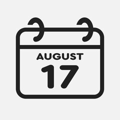 Icon page calendar day - 17 August