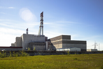 View of the closed Ignalina nuclear power plant (Lithuania, Visaginas city)