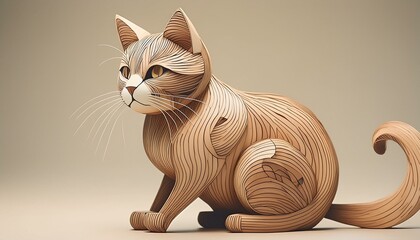 eine Katze aus Holz.