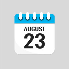 Icon page calendar day - 23 August
