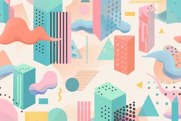 Abstract geometric shapes and colorful patterns. Suitable for backgrounds or graphic design projects