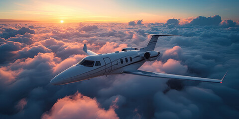 Elegant Private Aircraft Against Clear Sky