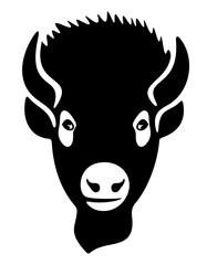 American bison, animal, buffalo, cattle and horned cattle. Wildlife, horned, ox and bull, illustration