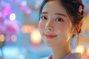 Zen Moment: Portrait of Asian Woman Savoring Spa Massage