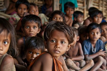 Unidentified Indian children in Surin, India