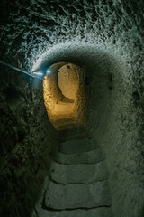 underground tunnels in the ancient city of Vardzia