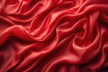Rich Red Elegance: Hyper-Detailed Fabric Texture Portrait