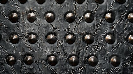 Metallic studs on a black leather background provide an edgy and rock-inspired texture to your design.