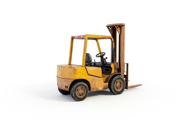 Fototapeta premium Efficiency in Motion: White Background Forklift