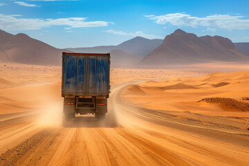 Truck Journey through Algeria's Desert Wilderness - obrazy, fototapety, plakaty