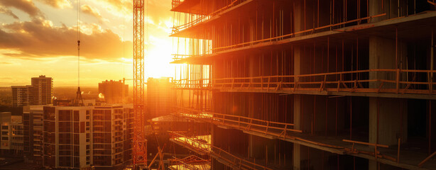 construction site in the sun light