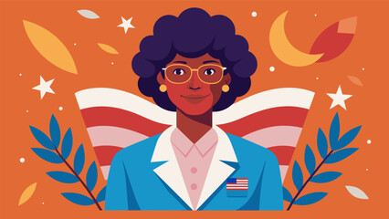 A reenactment of Shirley Chisholms historic announcement of her candidacy for President honoring her groundbreaking role as the first Black woman to. Vector illustration