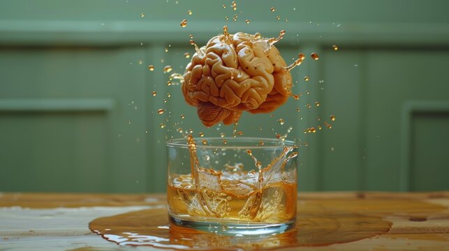 Concept art of a human brain exploding with knowledge and creativity. Bright colors.