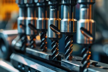 Detailed view of a functioning machine, suitable for industrial concepts