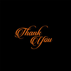 Handwritten Thank You Card with Calligraphy vector, icon, letter, text, lettering design for business, compliment, speech, gratitude & appreciation